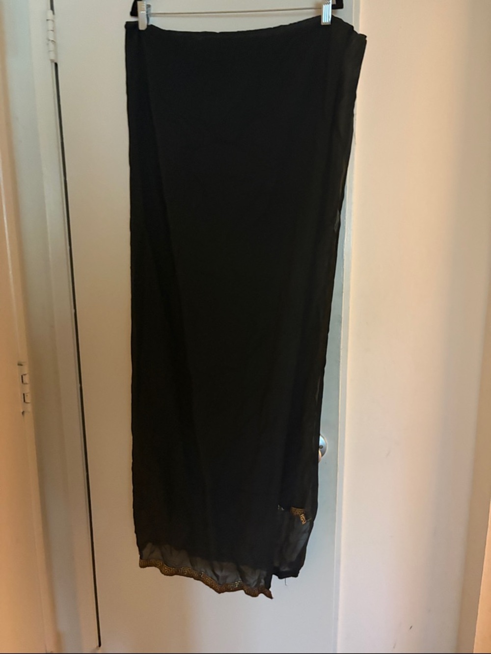 Black dupatta with gold trim